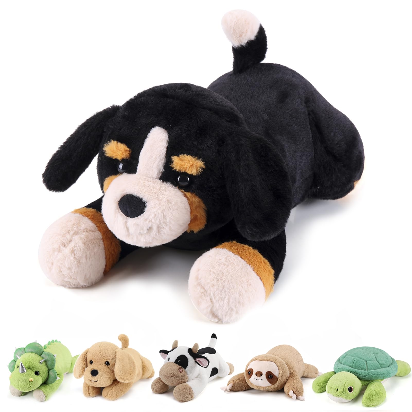 Gnomantic Bernese Mountain Dog Weighted Stuffed Animals - 28 Inch 5.0 Pounds Weighted Plushies Dog Stuffed Animal - Large Stuffe